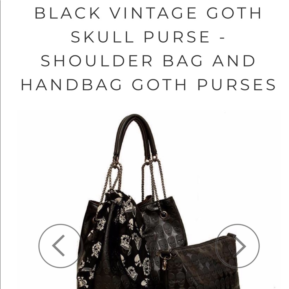 Black Vintage Gothic Skulls Shoulderbag